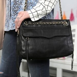 Rebecca Minkoff Black Leather Swing Shoulder Bag